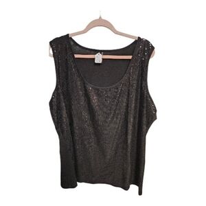 Maurices Black Sequin Tank Top